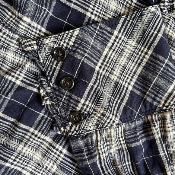 GAP BLOUSE, Blue / Cream Plaid Size M - Picture 5 of 5